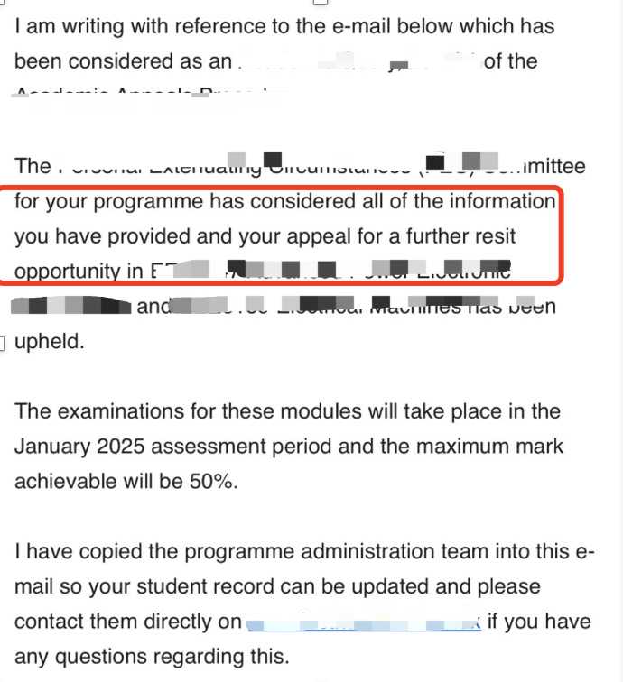 纽卡斯尔大学|论文未通过后保留学位机会,对应结果或材料图1 / Newcastle University: degree and graduation reviews, case evidence 1