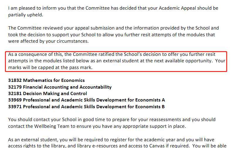 伯明翰大学|退学申诉后获五门补考,对应结果或材料图1 / University of Birmingham: withdrawal appeals and reinstatement, case evidence 1