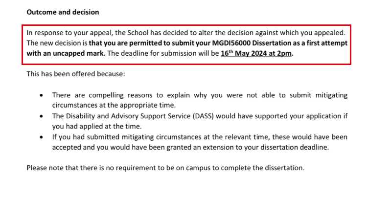曼彻斯特大学|论文未过后争取首次重交,对应结果或材料图1 / University of Manchester: grade reviews and reassessment, case evidence 1