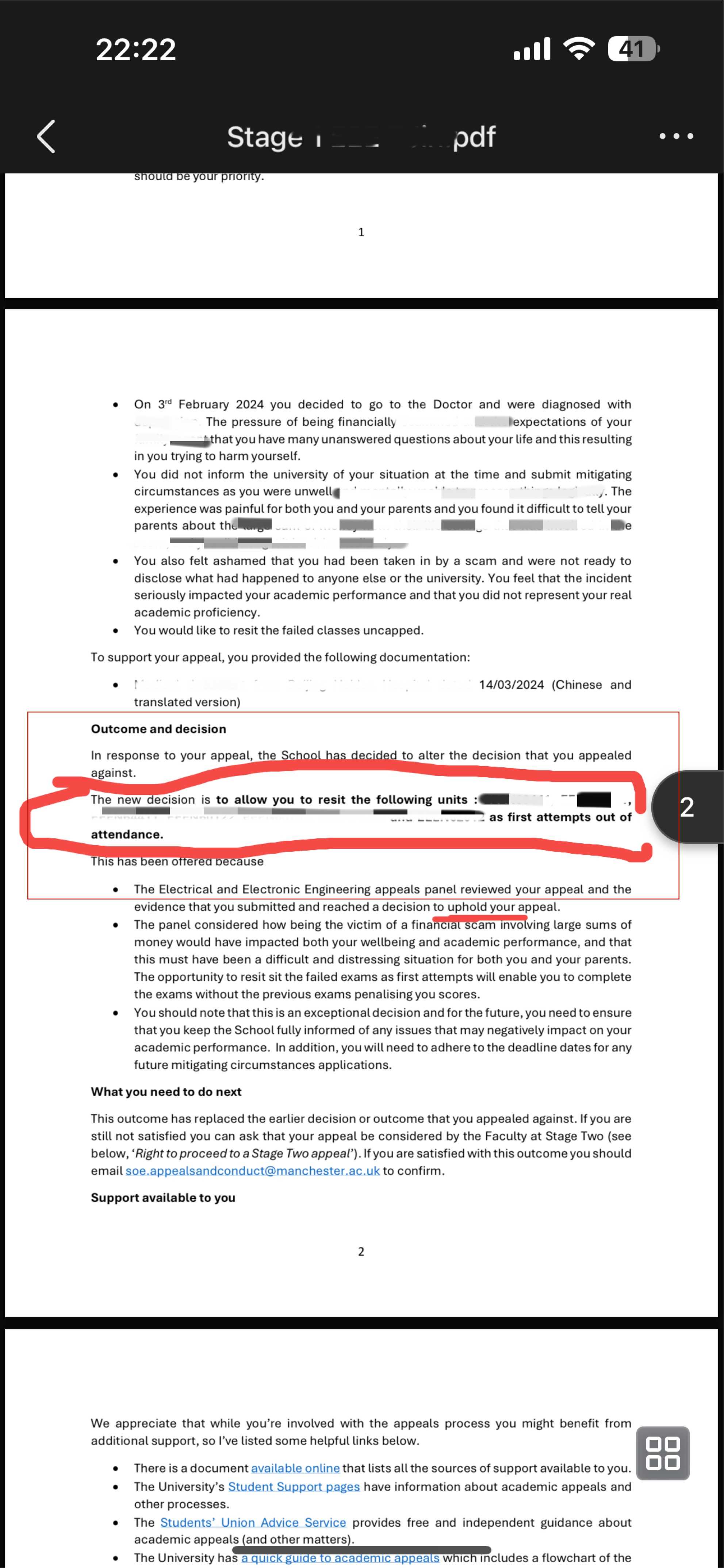 曼彻斯特大学|学业受阻后重获七门考核,对应结果或材料图1 / University of Manchester: study interruptions and return to study, case evidence 1