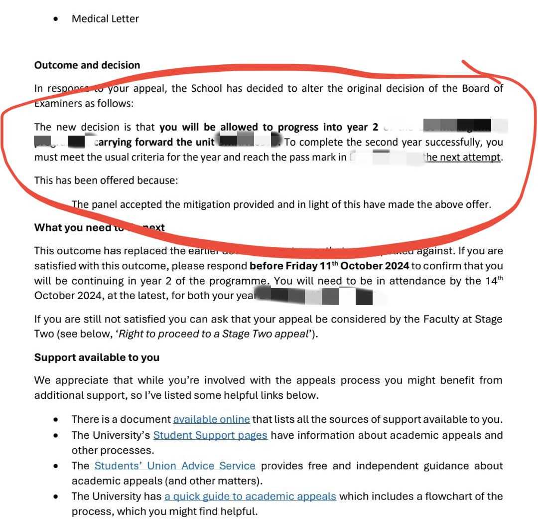 曼彻斯特大学|一门未过仍获准进入大二,对应结果或材料图1 / University of Manchester: grade reviews and reassessment, case evidence 1