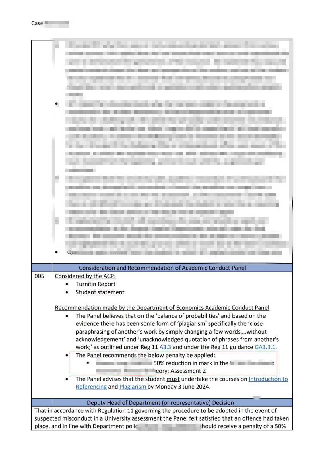 华威大学|学术指控后的解释与补救,对应结果或材料图1 / University of Warwick: academic integrity and disciplinary review, case evidence 1